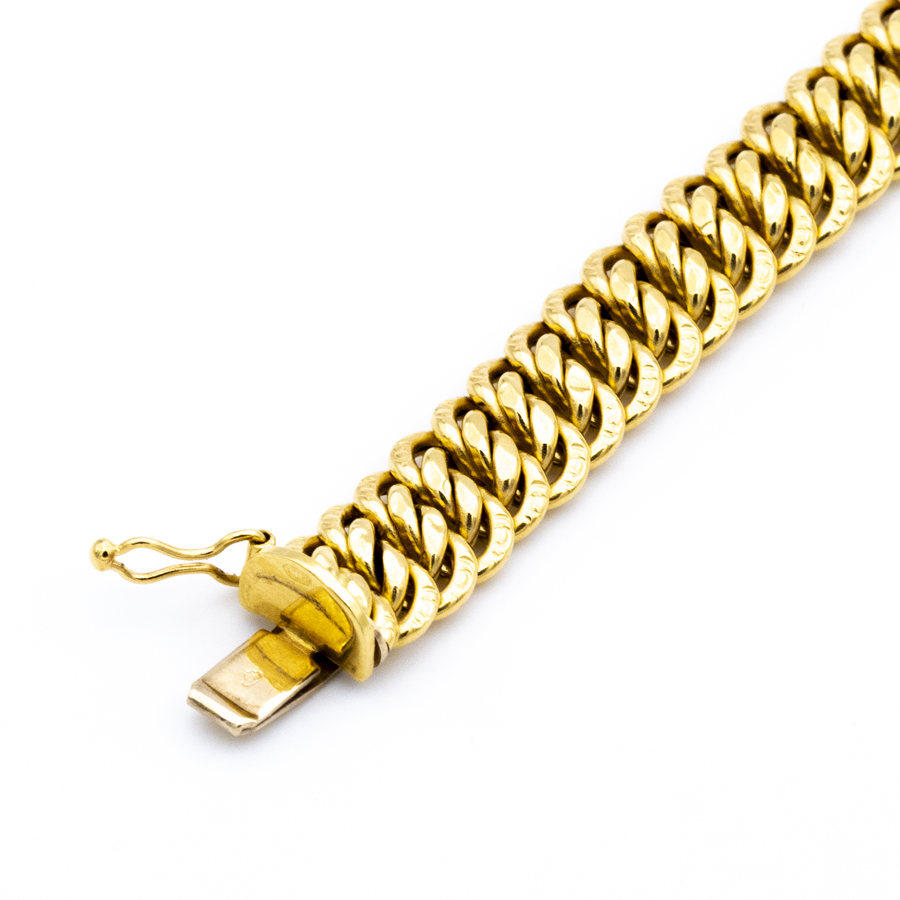 Bracelet gourmette américaine en or jaune